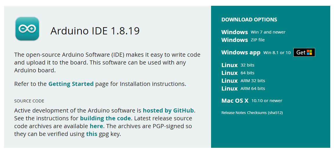 Arduino IDE Download Page